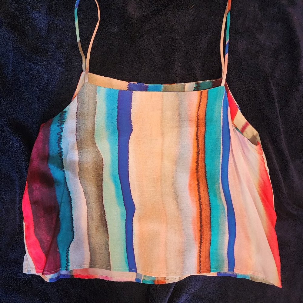 H&M Multicolor spaghetti strap silky tank top size 6